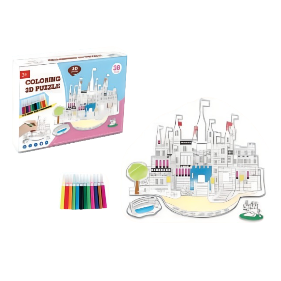 Rompecabezas Castillo 3D para colorear