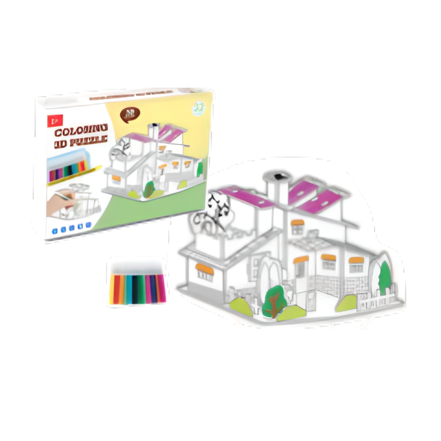 Rompecabezas Casa 3D para colorear