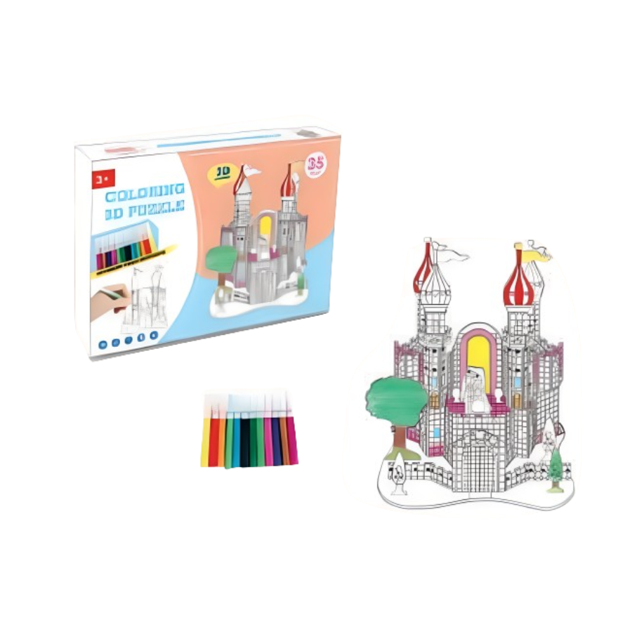 Rompecabezas Castillo 2 3D para colorear