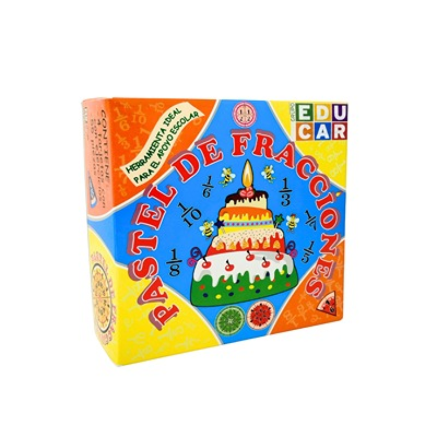 Pastel de fracciones con tarjetas