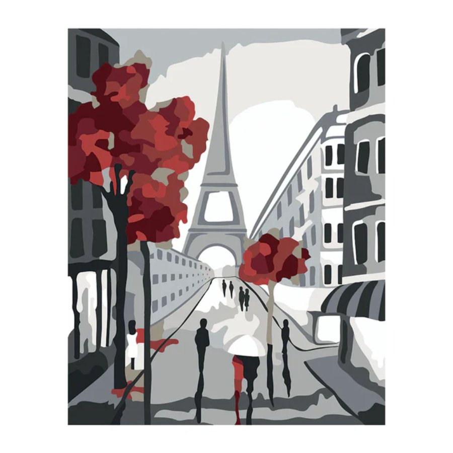 Pinta por numero Romance en París