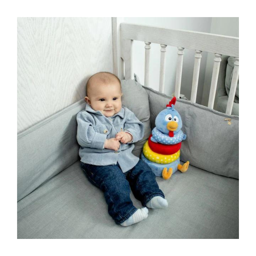 Aros apilables de 2 en 1 peluche y sonaja.