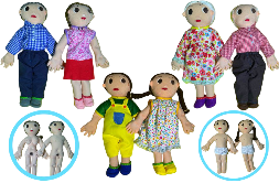 Familia de Muñecos Sexuados 6 integrantes