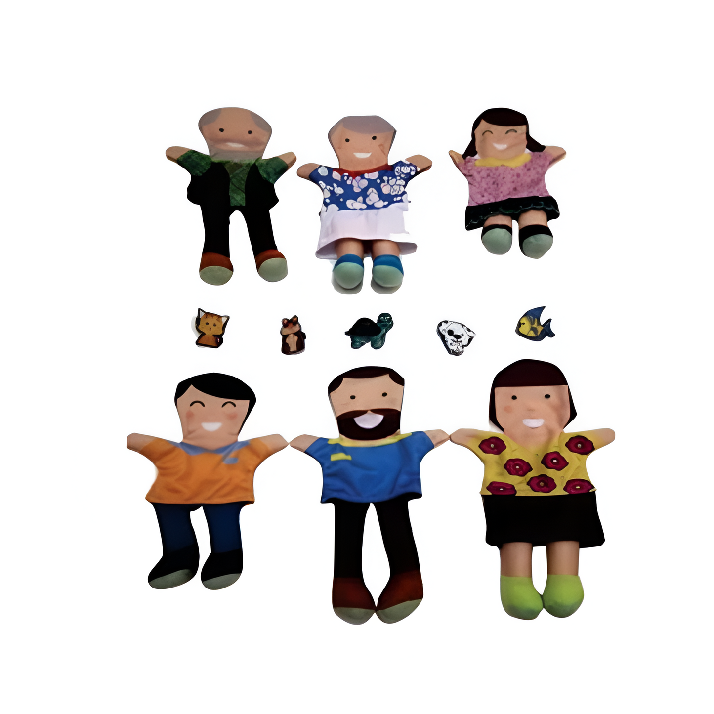 Títeres de la familia y mascota (2 tamaños).