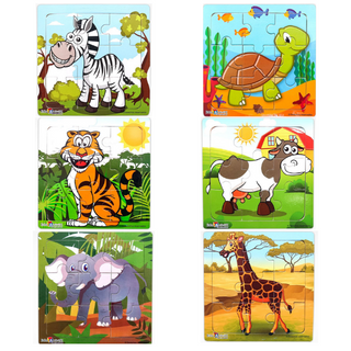 6 Rompecabezas de Animales 9pz Tic Tac Toy