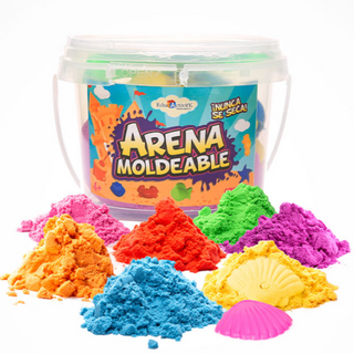 Cubeta con arena moldeable 300 grs.