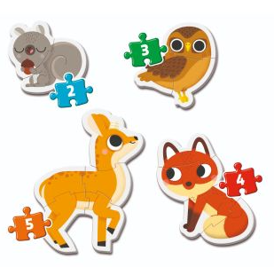Rompecabezas Animales Del Bosque 4 en 1