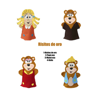Guiñoles (Títeres) Ricitos de oro ( Guante y Dedo )
