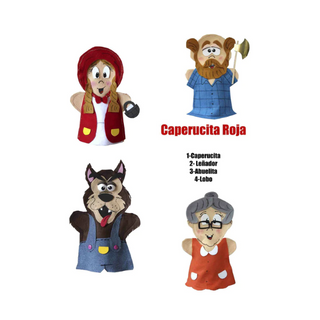 Guiñoles (Títeres) Caperucita roja (Guante y Dedo)