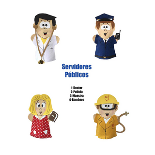 Guiñoles (Títeres) Servidores Públicos (Guante y Dedo)