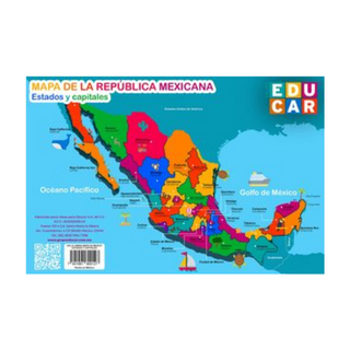 Lamina Mapa De México Estados Y Capitales