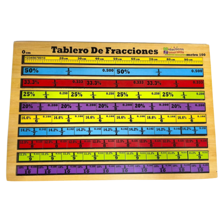 Tablero de Fracciones Madera