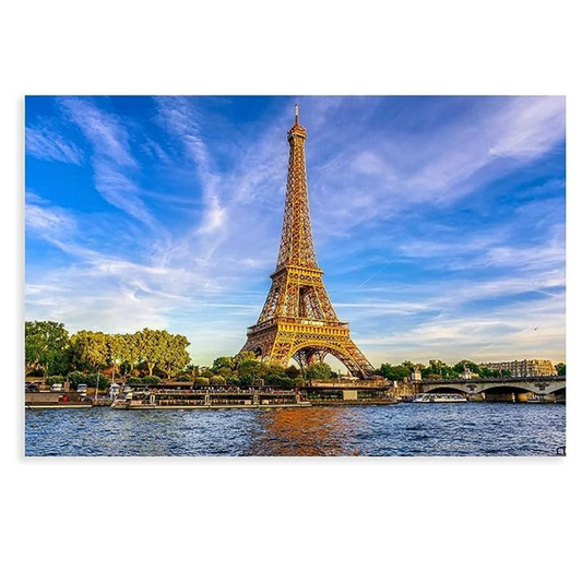 Arte Diamante Torre Eiffel y Rio Sena 40x50 cm