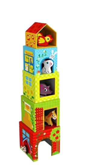 Bloques apilables animales granja.