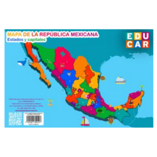 Lamina Mapa De México Estados Y Capitales